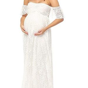 White Lace Maternity Dress! Great condition!